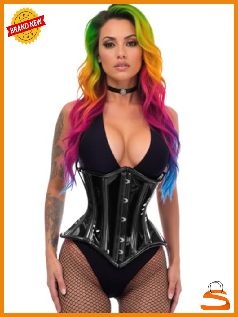 Clear Curvy Underbust Waist Cincher Corset Fully Boned Lace-Up Back
